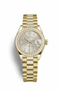 Rolex Lady-Datejust 28 Yellow Gold Diamond / President / Silver 279138rbr-0005
