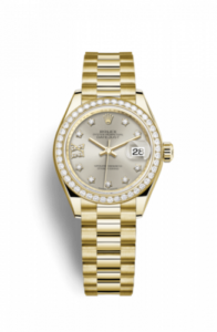 Rolex Lady-Datejust 28 Yellow Gold Diamond / President / Silver Diamond 279138rbr-0001