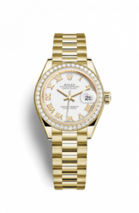 Rolex Lady-Datejust 28 Yellow Gold Diamond / President / White Roman 279138rbr-0031