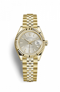 Rolex Lady-Datejust 28 Yellow Gold Fluted / Jubilee / Silver 279178-0006