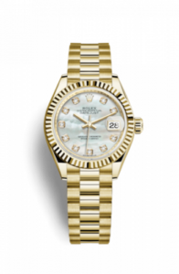 Rolex Lady-Datejust 28 Yellow Gold Fluted / President / MOP 279178-0025