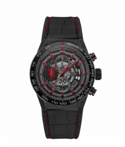 TAG Heuer Carrera Calibre Heuer 01 45 Stainless Steel / Skeleton / Alligator / Manchester United CAR2A1J.FC6400