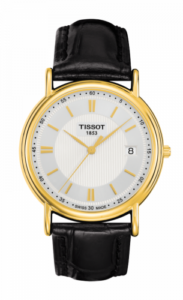 Tissot Carson Quartz 33.7 Yellow Gold / Silver / Strap T71.3.429.61