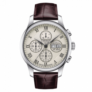 Tissot Le Locle 42.3 Valjoux Chronograph Stainless Steel / Ivory / Strap T006.414.16.263.00