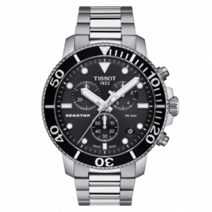 Tissot Seastar 1000 Chronograph Quartz 45.5 Stainless Steel / Black / Bracelet T120.417.11.051.00