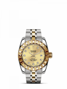 Tudor Classic 28 Stainless Steel / Yellow Gold / Fluted / Champagne-Diamond / Bracelet 22013-0007