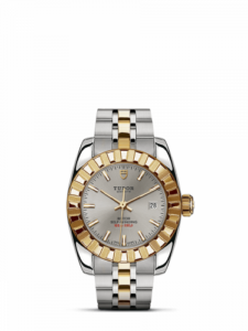 Tudor Classic 28 Stainless Steel / Yellow Gold / Fluted / Silver / Bracelet 22013-0001