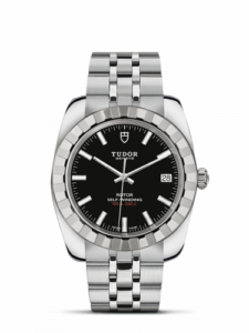 Tudor Classic 38 Stainless Steel / Fluted / Black / Bracelet 21010-0002