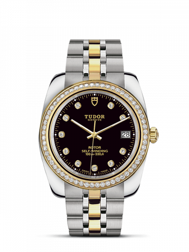 Tudor Classic 38 Stainless Steel / Yellow Gold / Diamond / Black-Diamond / Bracelet 21023-0008