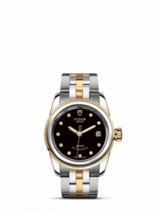Tudor Glamour Date 26 Stainless Steel / Yellow Gold / Black-Diamond / Bracelet 51003-0007