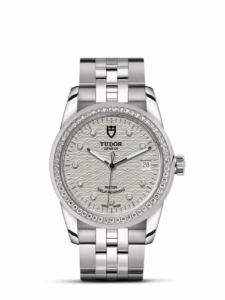 Tudor Glamour Date 36 Stainless Steel / Diamond / Jacquard Silver-Diamond / Bracelet 55020-0001