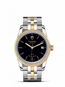 Tudor Glamour Date 36 Stainless Steel / Yellow Gold / Diamond / Black / Bracelet 55023-0021