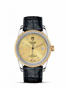 Tudor Glamour Date 36 Stainless Steel / Yellow Gold / Diamond / Champagne-Diamond / Strap 55023-0050