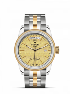 Tudor Glamour Day + Date Stainless Steel / Yellow Gold / Jacquard Champagne / Bracelet 56003-0003