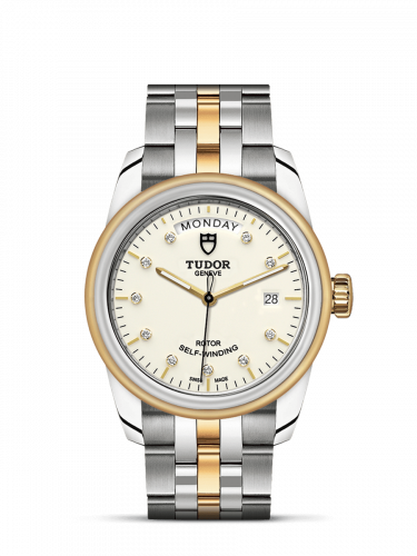 Tudor Glamour Day + Date Stainless Steel / Yellow Gold / Opaline-Diamond / Bracelet 56003-0113