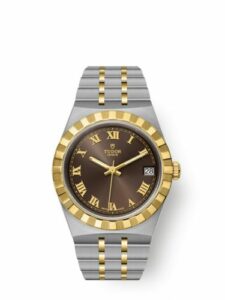 Tudor Royal Date 34 Stainless Steel / Yellow Gold / Chocolate - Roman 28403-0008