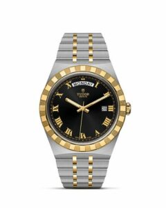 Tudor Royal Day-Date 41 Stainless Steel / Yellow Gold / Black - Roman 28603-0003