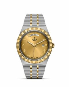 Tudor Royal Day-Date 41 Stainless Steel / Yellow Gold / Champagne - Roman 28603-0004