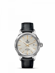 Tudor Style 28 Stainless Steel / Fluted / Silver / Strap 12110-0023