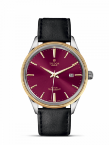 Tudor Style 41 Stainless Steel / Yellow Gold / Burgundy / Strap 12703-0014