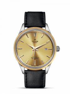 Tudor Style 41 Stainless Steel / Yellow Gold / Champagne / Strap 12703-0007